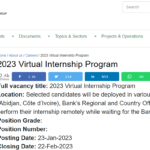 African Development Bank (AfDB) 2023 Virtual Internship Program