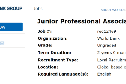 World Bank Junior Professional Associates
