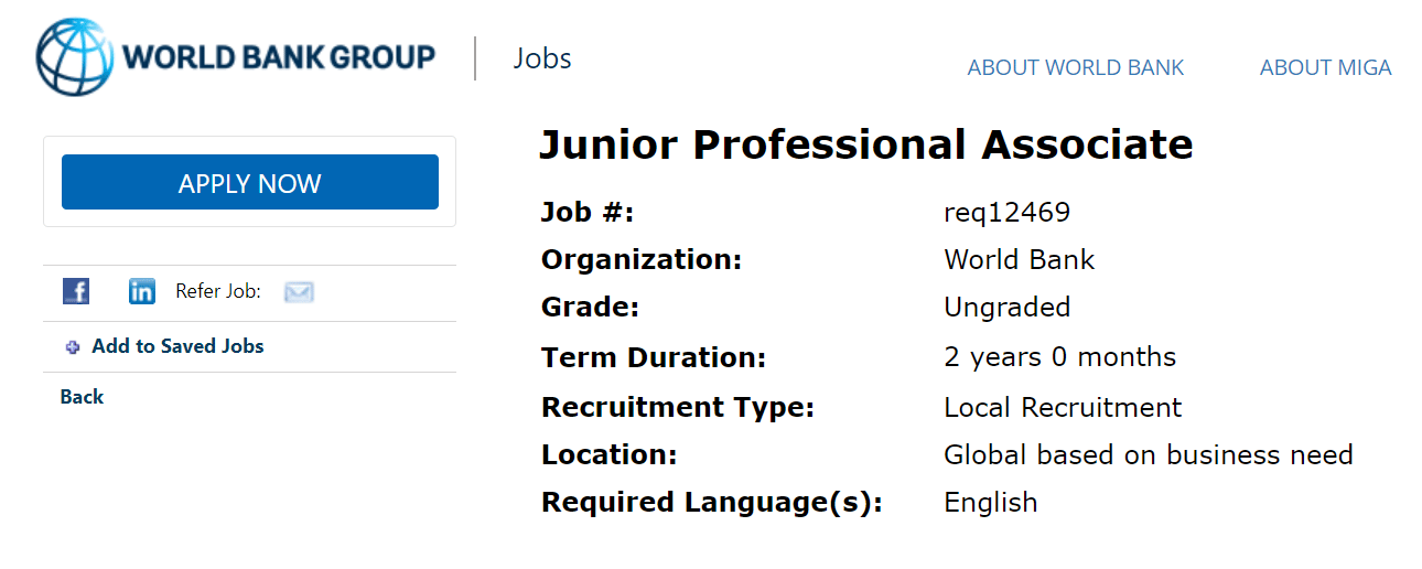 World Bank Junior Professional Associates